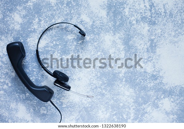 Headset Microphone Handset Audio Business Meetings Stock Photo