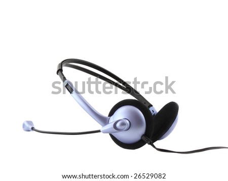 Headset with a  microphone. Isolated.