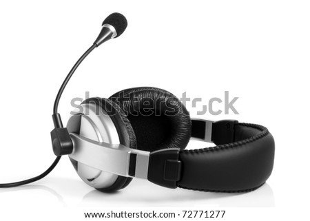 Headset on the white background