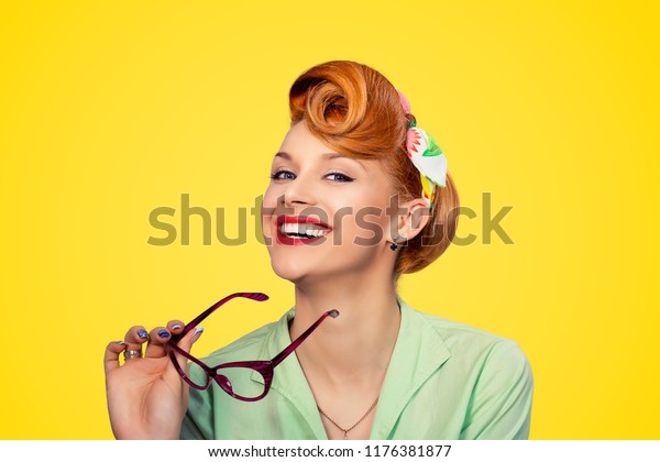 Headshot Attractive Young Woman Pinup Girl Stock Photo Edit Now