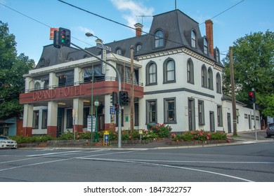 Healesville, Australia - February 19 - The Grand Hotel, Built In 1888 In Healesville, Shire Of Yarra Ranges, Victoria