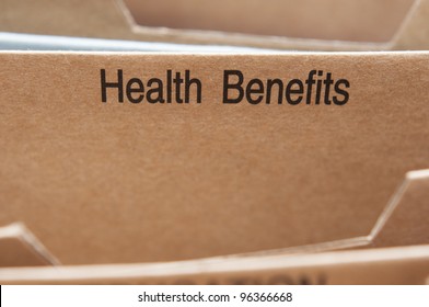 Health Benefits Section Tab In Folding File.