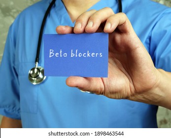 Health Care Concept Meaning Beta Blockers With Phrase On The Sheet.
