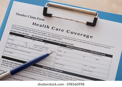 Health Care Insurance Claim Form With Pen