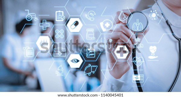 Health Care Medical Services Concept Flat Stock Photo Edit Now 1140045401