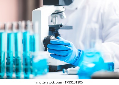 Health Care Researchers Working In Life Science Laboratory, Medical Science Technology Research Work For Test A Vaccine, Coronavirus Covid-19 Vaccine Protection Cure Treatment