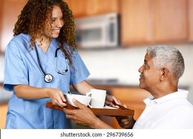 Health Care Worker Helping Elderly Man Stock Photo 296739656 | Shutterstock