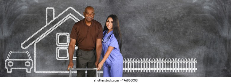 Health Care Worker Helping An Elderly Patient