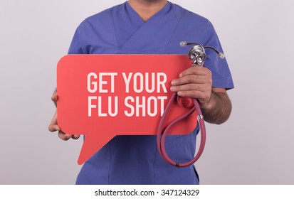 Health concept - GET YOUR FLU SHOT
