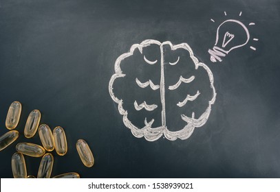 Health, Food, And Medicine, Ideas To Nourish The Brain With Vitamin Supplements.