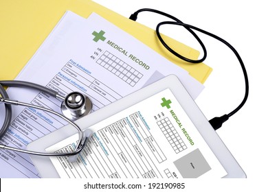 Health Information From Medical Record File Link To Show On Tablet.