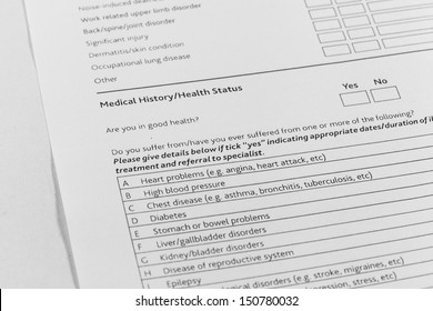 A Health Insurance Application Medical Information