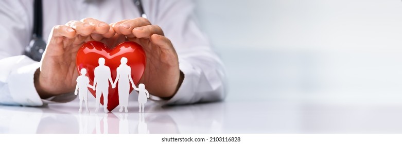 Health Insurance And Cardiology Cover. Doctor Cardiologist