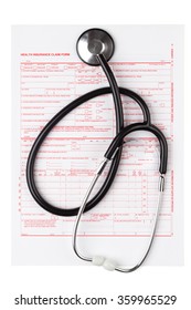 Health Insurance Claim Form With Stethoskop