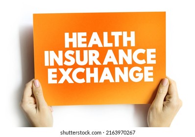 Health Insurance Exchange Text Quote On Card, Concept Background