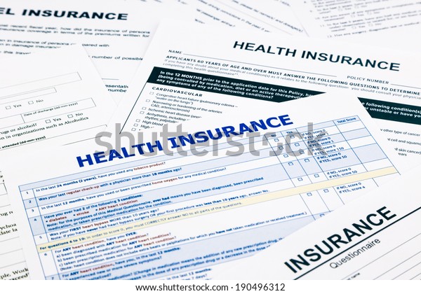 Health Insurance Form Paperwork Questionnaire Insurance Stock Photo ...