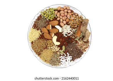 Health Mix Is A Healthy Blend Of Whole Grain Like Millets, Rice, Nuts, Seeds, Pulses, Legumes, And Cereals