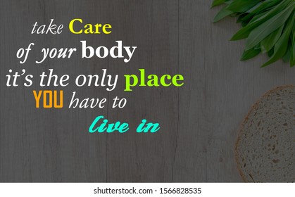 Health Quote Take Care Your Body Stock Photo 1566828535 | Shutterstock