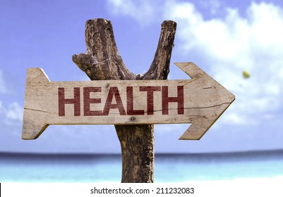 Health Sign With A Beach On Background 