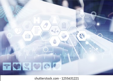 Healthcare business data medical health care information - Shutterstock ID 1255631221