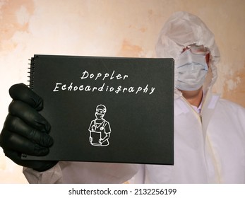 Healthcare Concept Meaning Doppler Echocardiography With Phrase On The Piece Of Paper.
