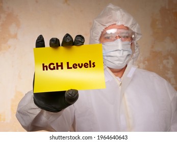 Healthcare Concept Meaning HGH Levels Human Growth Hormone With Sign On The Page.
