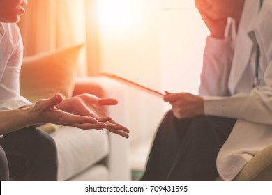 Healthcare concept of professional psychologist doctor consult in psychotherapy session or counsel diagnosis health. Women's Health concept. - Shutterstock ID 709431595
