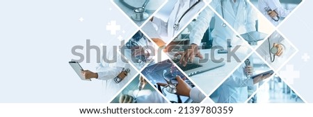 Healthcare and medical doctor working in hospital with professional team in physician,nursing assistant, laboratory research and development. Medical technology service to solve people health problem
