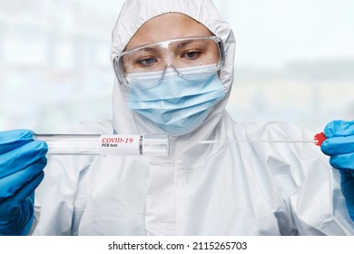 Healthcare , Medical Has A PCR Test Coronavirus COVID-19, Collection Process Nasal Samples NP And OP Oral, Viral DNA Diagnostic Procedure RT-PCR , Hand