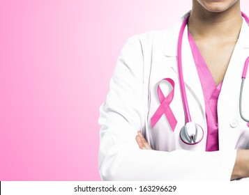 Healthcare, medicine and breast cancer concept - Shutterstock ID 163296629