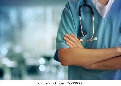 Healthcare And Medicine. Doctor holding stethoscope - Shutterstock ID 277930070