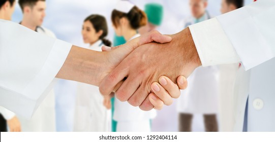 Healthcare people group. Professional doctor working in hospital office or clinic with other doctors, nurse and surgeon. Medical technology research institute and doctor staff service concept. - Shutterstock ID 1292404114