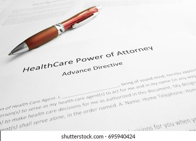 Healthcare Power Of Attorney Document With Pen