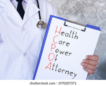 Healthcare Power Of Attorney HCPOA Is Shown On A Photo Using The Text