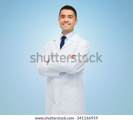 Similar – Image, Stock Photo vet in blue uniform and latex gloves