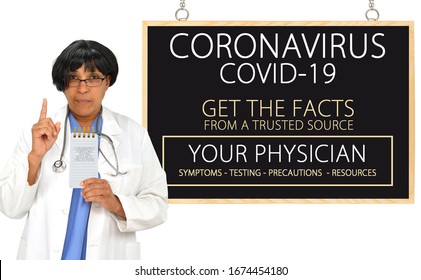 Healthcare Professional Blackboard Coronavirus COVID 19 Get The Fact From Your Physician