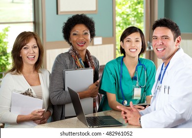 Healthcare providers in an office setting.