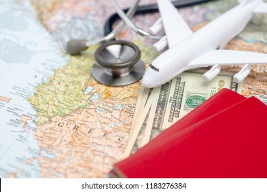 Health/medical tourism or foreign insurance travel concept.