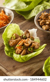 Healthy Asian Chicken Lettuce Wrap With Carrots