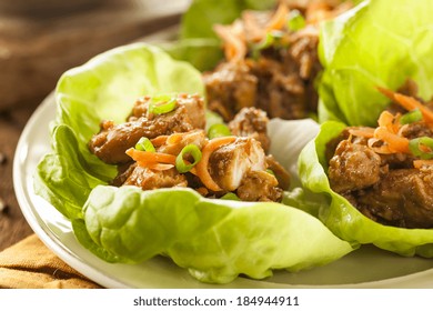 Healthy Asian Chicken Lettuce Wrap With Carrots