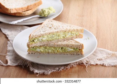 Healthy Avocado Egg Salad Fill In  Whole Wheat Sandwich Bread For Breakfast
