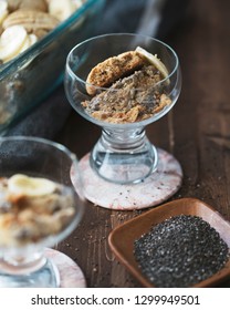 Healthy Banana Pudding With Chia Seeds And Homemade Oat Flour Cookies