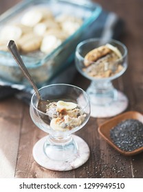 Healthy Banana Pudding With Chia Seeds And Homemade Oat Flour Cookies