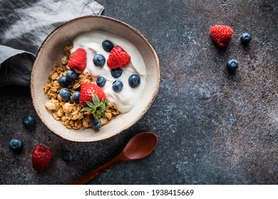 Healthy breakfast, cereal with berries and yogurt - Powered by Shutterstock