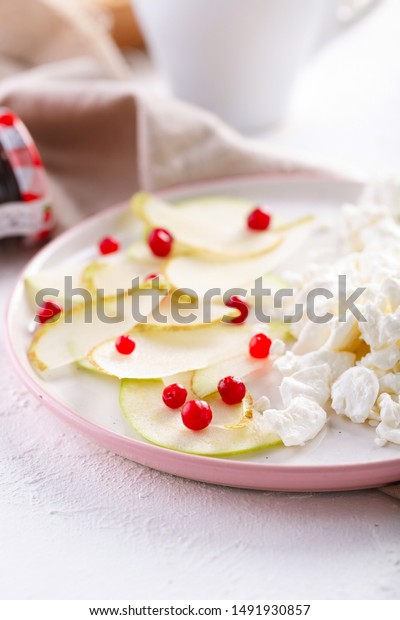 Healthy Breakfast Coffee Cottage Cheese Slices Stock Photo Edit