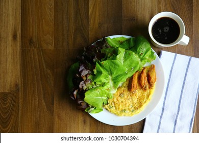Healthy breakfast, egg , chicken and salad