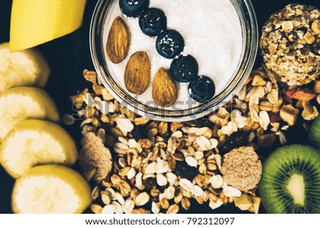 Similar – Healthy smoothie with grains and berries