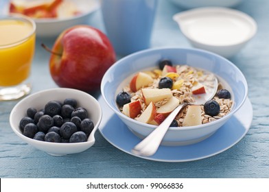 Healthy breakfast on the table close up