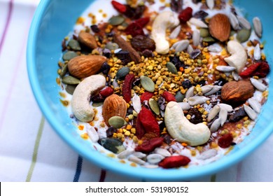 Healthy Breakfast With Super Foods And Nuts