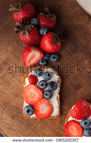 Similar – Image, Stock Photo Fresh bread with sweet fruits